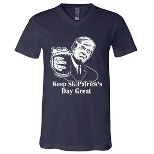 Make St Patricks Day Great Again Funny Trump(1) V-Neck T-Shirt