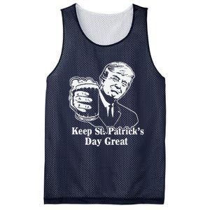 Make St Patricks Day Great Again Funny Trump(1) Mesh Reversible Basketball Jersey Tank