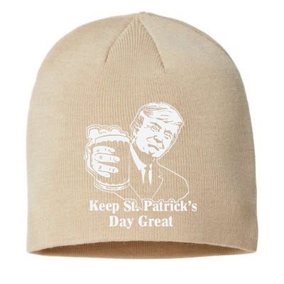 Make St Patricks Day Great Again Funny Trump(1) Sustainable Beanie