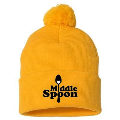 Middle Spoon Polyamory Throuple Relationship Couples Pom Pom 12in Knit Beanie