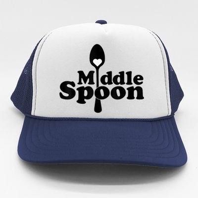 Middle Spoon Polyamory Throuple Relationship Couples Trucker Hat