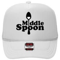 Middle Spoon Polyamory Throuple Relationship Couples High Crown Mesh Back Trucker Hat