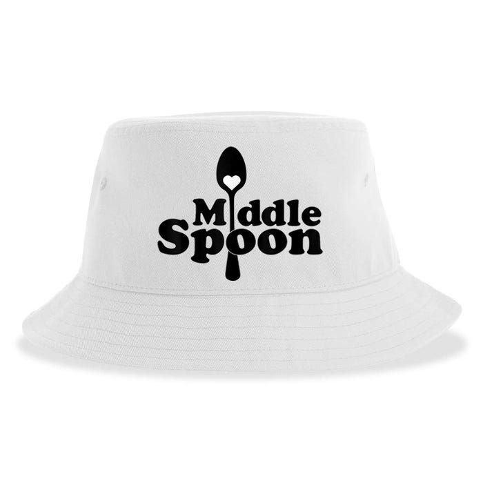 Middle Spoon Polyamory Throuple Relationship Couples Sustainable Bucket Hat