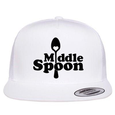 Middle Spoon Polyamory Throuple Relationship Couples Flat Bill Trucker Hat