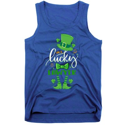 Matching St Patricks Day Leprechaun I'm A Lucky Lawyer Great Gift Tank Top