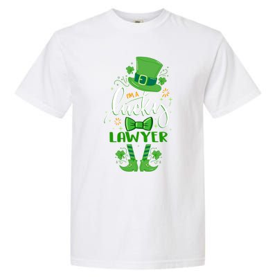 Matching St Patricks Day Leprechaun I'm A Lucky Lawyer Great Gift Garment-Dyed Heavyweight T-Shirt