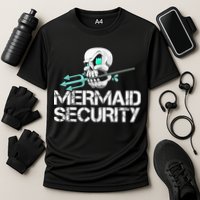 Mermaid Security Pirate Skull Swim Team Swimmer Cooling Performance Crew T-Shirt