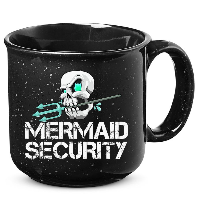 Mermaid Security Pirate Skull Swim Team Swimmer 15oz Campfire Ceramic Mug