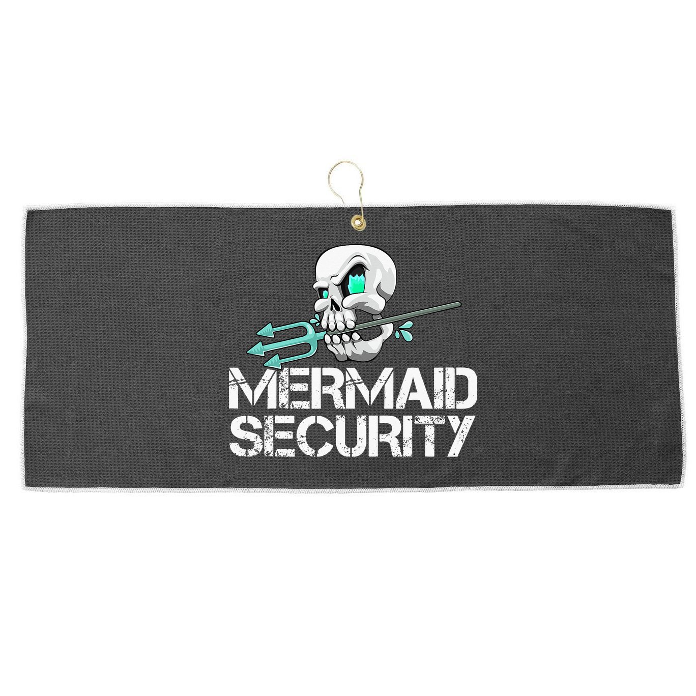 Mermaid Security Pirate Skull Swim Team Swimmer Large Microfiber Waffle Golf Towel