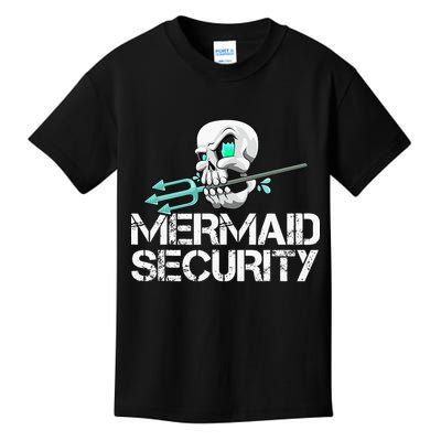 Mermaid Security Pirate Skull Swim Team Swimmer Kids T-Shirt