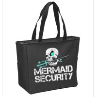 Mermaid Security Pirate Skull Swim Team Swimmer Zip Tote Bag