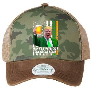 Make St PatrickS Day Great Again Funny Trump Legacy Tie Dye Trucker Hat