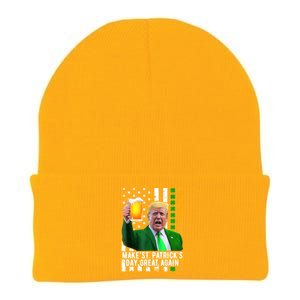 Make St PatrickS Day Great Again Funny Trump Knit Cap Winter Beanie