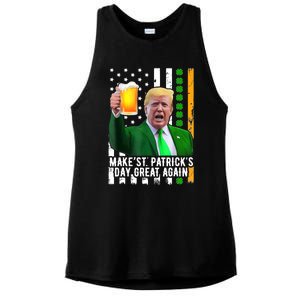 Make St PatrickS Day Great Again Funny Trump Ladies PosiCharge Tri-Blend Wicking Tank