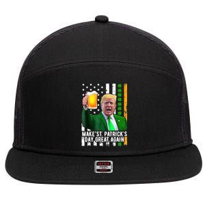 Make St PatrickS Day Great Again Funny Trump 7 Panel Mesh Trucker Snapback Hat