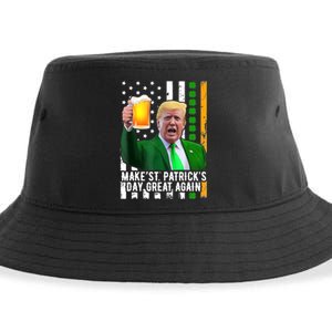 Make St PatrickS Day Great Again Funny Trump Sustainable Bucket Hat