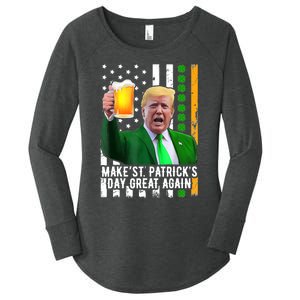 Make St PatrickS Day Great Again Funny Trump Women's Perfect Tri Tunic Long Sleeve Shirt