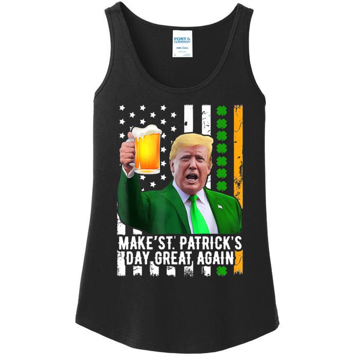 Make St PatrickS Day Great Again Funny Trump Ladies Essential Tank