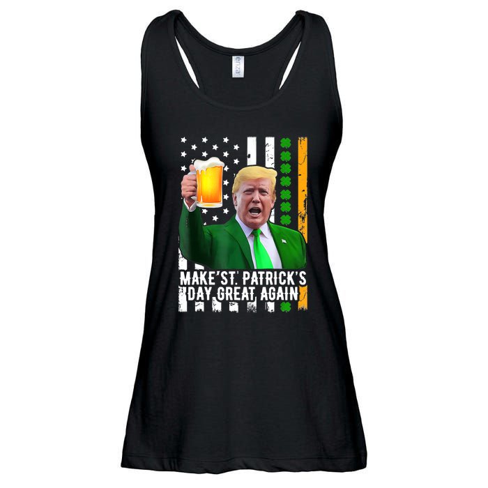 Make St PatrickS Day Great Again Funny Trump Ladies Essential Flowy Tank