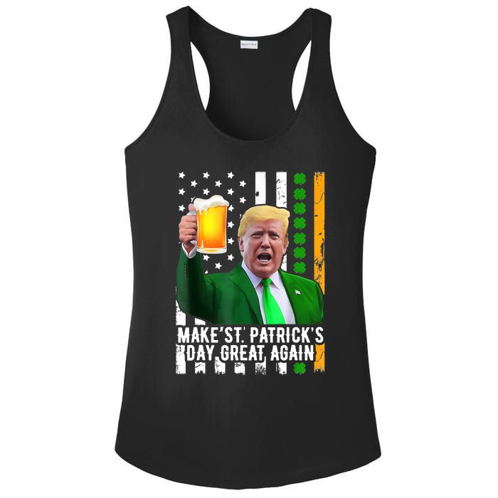 Make St PatrickS Day Great Again Funny Trump Ladies PosiCharge Competitor Racerback Tank