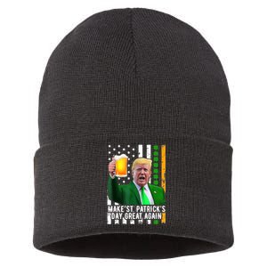 Make St PatrickS Day Great Again Funny Trump Sustainable Knit Beanie