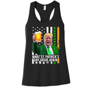 Make St PatrickS Day Great Again Funny Trump Women's Racerback Tank