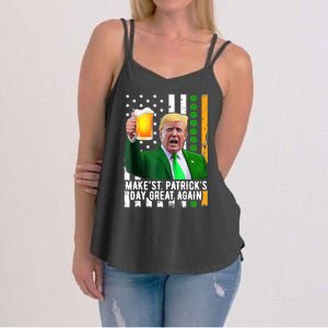 Make St PatrickS Day Great Again Funny Trump Women's Strappy Tank