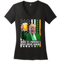 Make St PatrickS Day Great Again Funny Trump Women's V-Neck T-Shirt