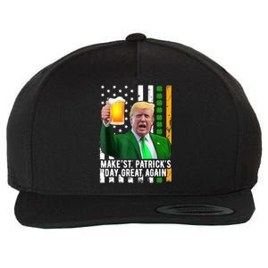 Make St PatrickS Day Great Again Funny Trump Wool Snapback Cap