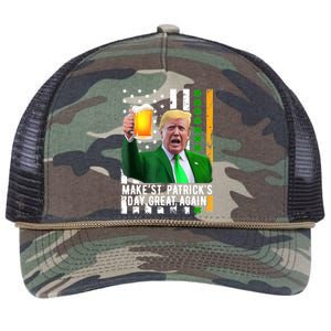 Make St PatrickS Day Great Again Funny Trump Retro Rope Trucker Hat Cap