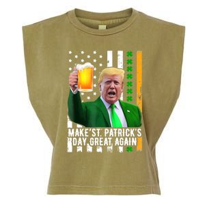 Make St PatrickS Day Great Again Funny Trump Garment-Dyed Women's Muscle Tee