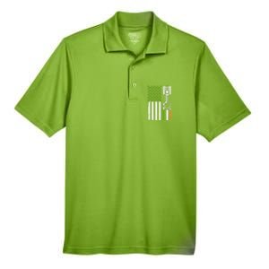 Mechanic St Patricks Day American Flag Green Shamrock Gift Men's Origin Performance Pique Polo