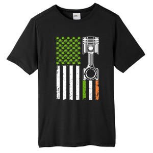 Mechanic St Patricks Day American Flag Green Shamrock Gift Tall Fusion ChromaSoft Performance T-Shirt