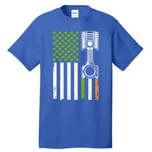 Mechanic St Patricks Day American Flag Green Shamrock Gift Tall T-Shirt