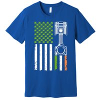 Mechanic St Patricks Day American Flag Green Shamrock Gift Premium T-Shirt