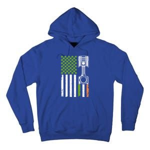 Mechanic St Patricks Day American Flag Green Shamrock Gift Tall Hoodie