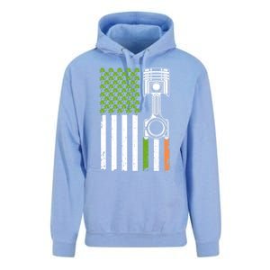 Mechanic St Patricks Day American Flag Green Shamrock Gift Unisex Surf Hoodie