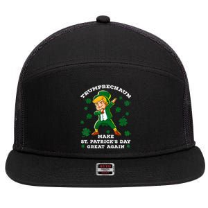 Make St Patricks Day Great Again Trump Leprechaun 7 Panel Mesh Trucker Snapback Hat