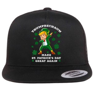 Make St Patricks Day Great Again Trump Leprechaun Flat Bill Trucker Hat