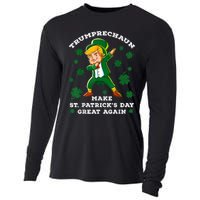 Make St Patricks Day Great Again Trump Leprechaun Cooling Performance Long Sleeve Crew