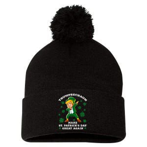 Make St Patricks Day Great Again Trump Leprechaun Pom Pom 12in Knit Beanie