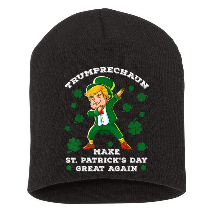 Make St Patricks Day Great Again Trump Leprechaun Short Acrylic Beanie