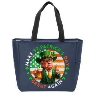 Make St Patricks Day Great Again Funny Trump Zip Tote Bag