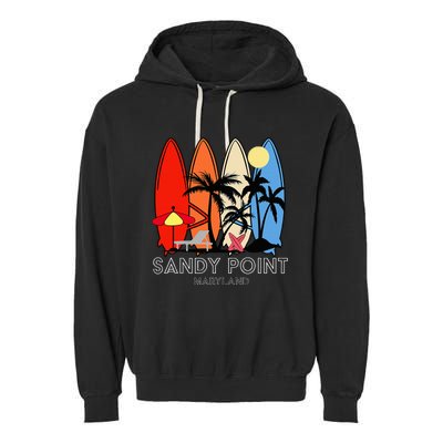 Maryland Sandy Point Retro Surfer Garment-Dyed Fleece Hoodie