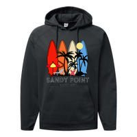 Maryland Sandy Point Retro Surfer Performance Fleece Hoodie