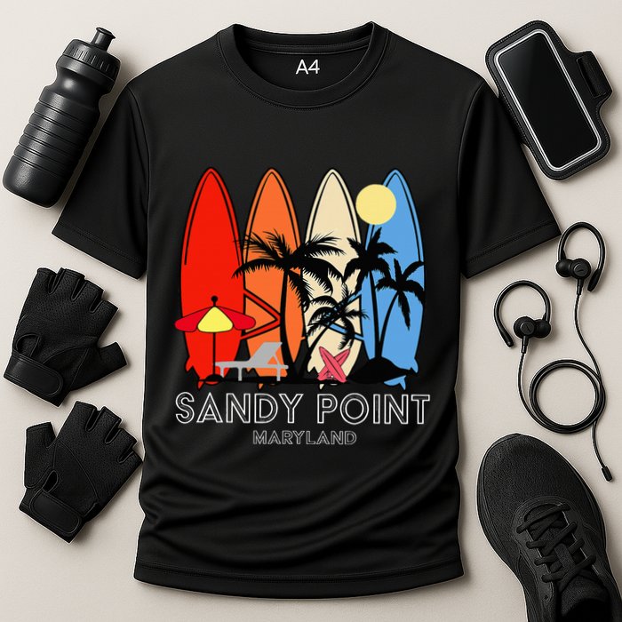 Maryland Sandy Point Retro Surfer Cooling Performance Crew T-Shirt