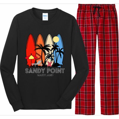 Maryland Sandy Point Retro Surfer Long Sleeve Pajama Set