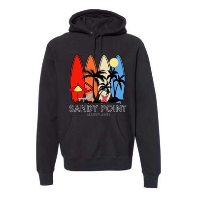 Maryland Sandy Point Retro Surfer Premium Hoodie