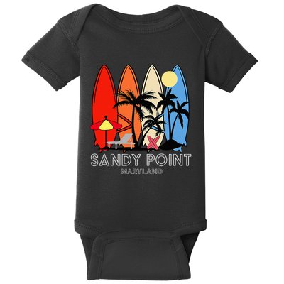Maryland Sandy Point Retro Surfer Baby Bodysuit