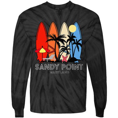 Maryland Sandy Point Retro Surfer Tie-Dye Long Sleeve Shirt